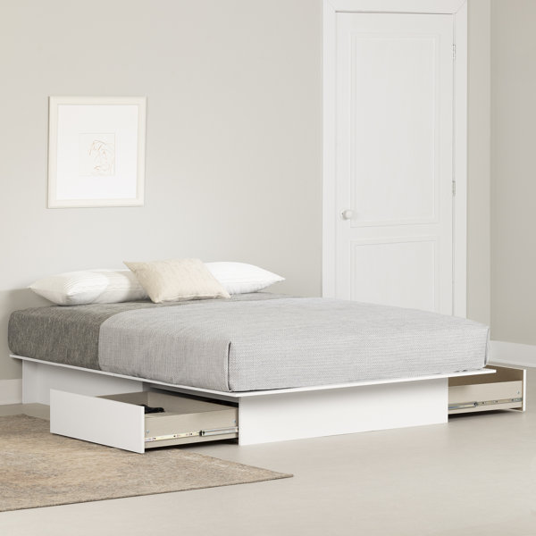 South Shore Fusion Full/Queen 2Drawer Platform Bed Pure White